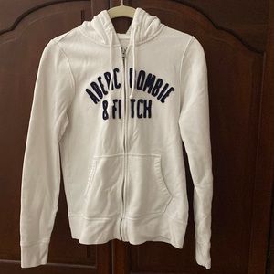 Abercrombie & Fitch women’s white zip up hoodie size M